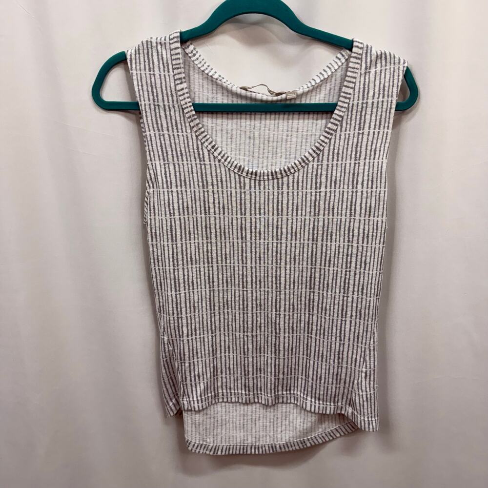 Athleta Modal Blend Blue White Scoop Neck Tank Top Blouse Small